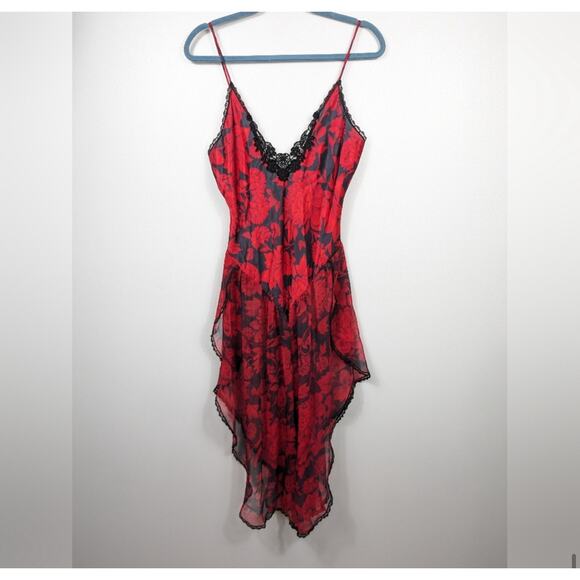 Circa 2000 Slip Dress Whimsigoth Dark Romantic Floral Lingerie Size Small - Picture 1 of 12